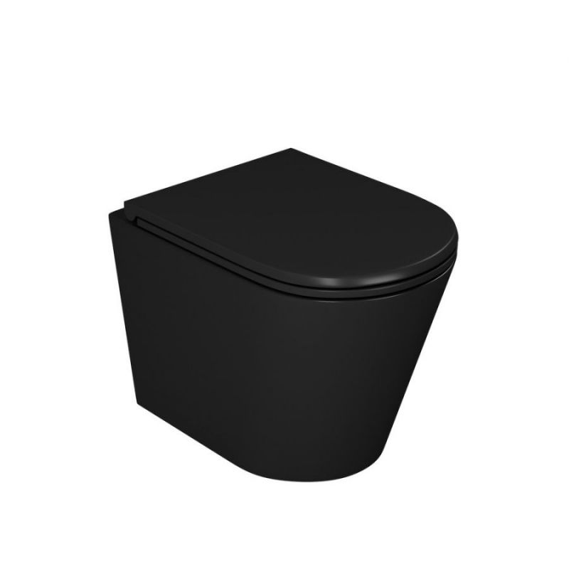 Унитаз подвесной безободковый D&K Venice DT1026025, микролифт, черный