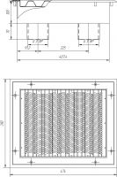 Водозабор прямоугольный Runvil (закладная+лицевая панель) 90 м³/час, плитка