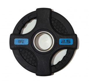 Диск олимпийский обрезиненный черный с двумя хватами Original FitTools 2,5 кг FT-2HGP-2,5 