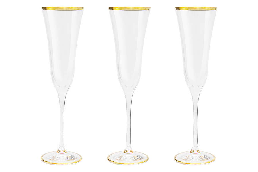 Набор бокалов для шампанского "Сабина золото", 0.175 л, 6 шт