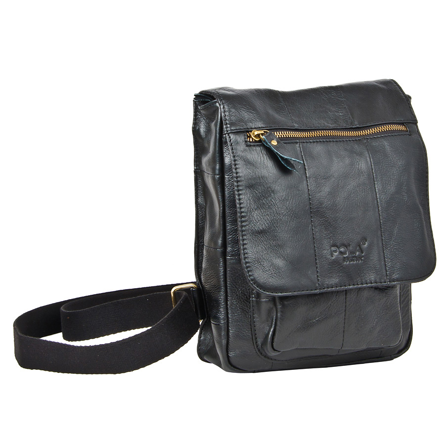 Мужская кожаная сумка 1502ч (Черный) POLAR S-4617831502052