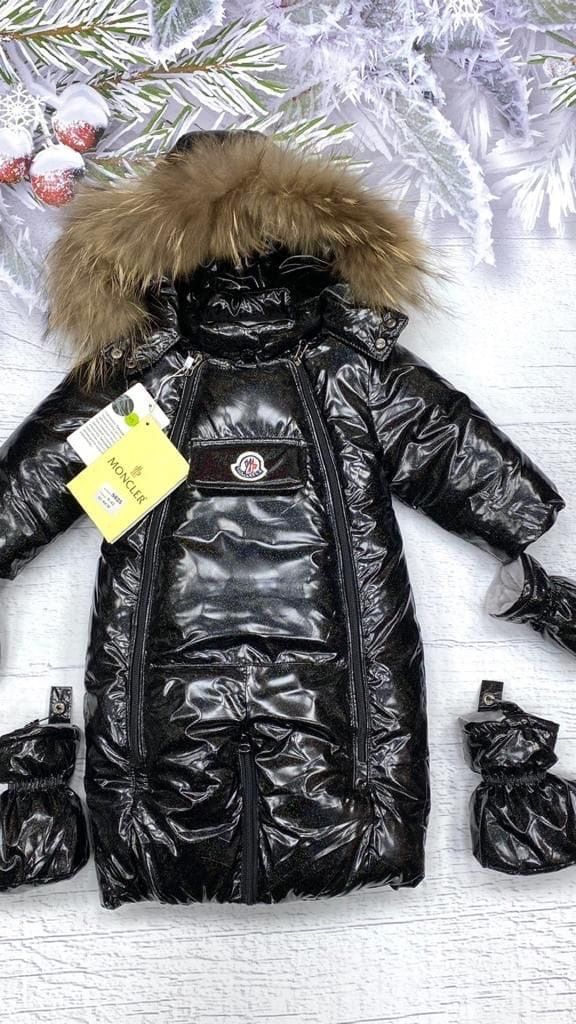 комбинезон трансформер Moncler черный глянц