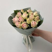 15 розовых роз (40см)