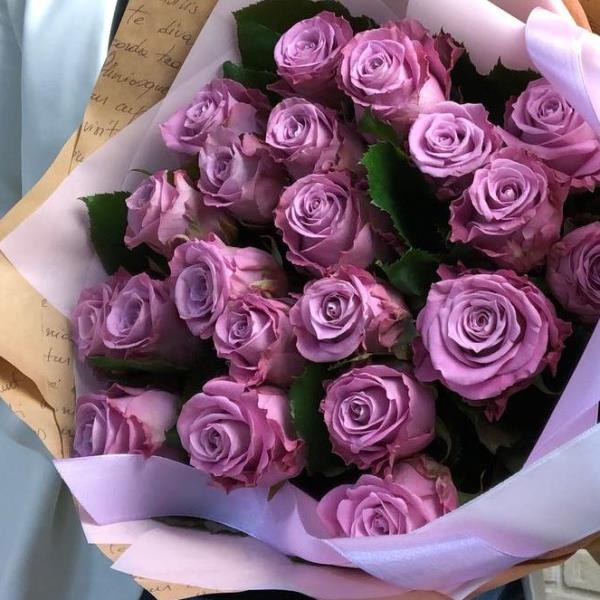 15 фиолетовых роз (40см)