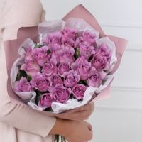 25 фиолетовых роз (40см)