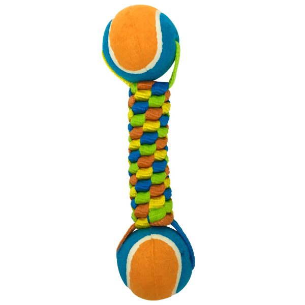 Игрушка для собак Petpark Плетенка с двумя теннисными мячами 6 см