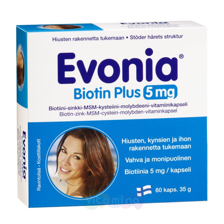 Evonia Biotin Plus Эвония витамины для волос с Биотином, 60 капс.