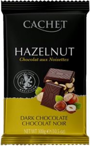Шоколад "Cachet" Dark Chocolate with Hazelnut, 54% Cocoa, 300 г