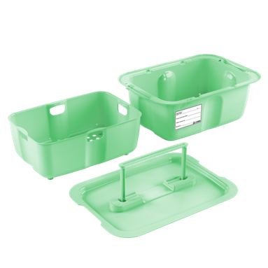 Емкость-контейнер полимерный для дезинфекции и предстерилизационной обработки изделий ЕДПО-5 салатовый