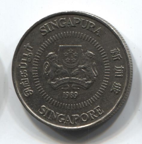 10 центов 1989 Сингапур XF