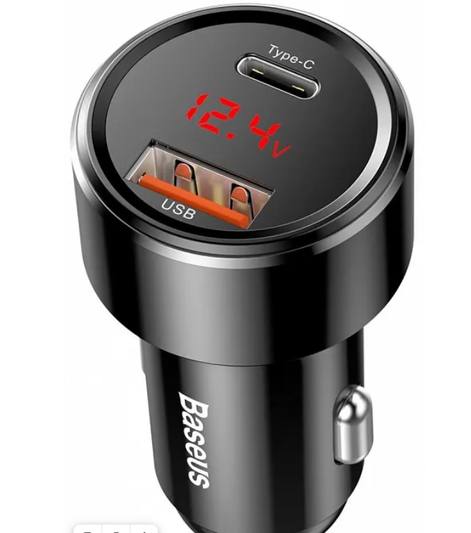Автомобильная зарядка Baseus Magic 45W 1*USB 1*Type-C; быстрая зарядка черный CCMLC20A-01
