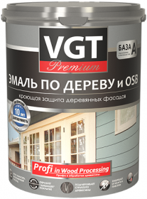 Эмаль по Дереву и OSB VGT Premium 2.5кг Графитовая ВД-АК-1179 Акриловая, Полуматовая для Внутренних и Наружных Работ / ВГТ Премиум.