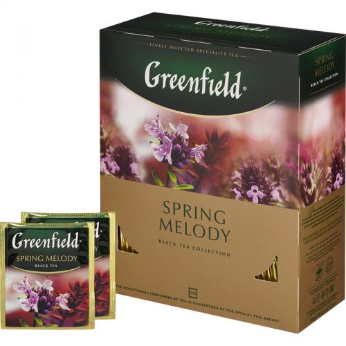 Чай в пакетиках черный Greenfield Spring Melody, 100 шт