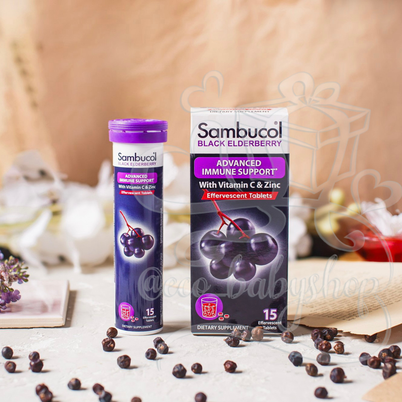 Шипучие таблетки Sambucol Black Elderberry+Vitamin C+Zinc