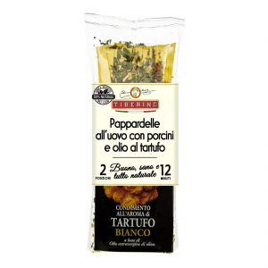 Паппарделле с белыми грибами и трюфельным маслом Tiberino Pappardelle all'uovo con porcini & olio al tartufo 200 г - Италия