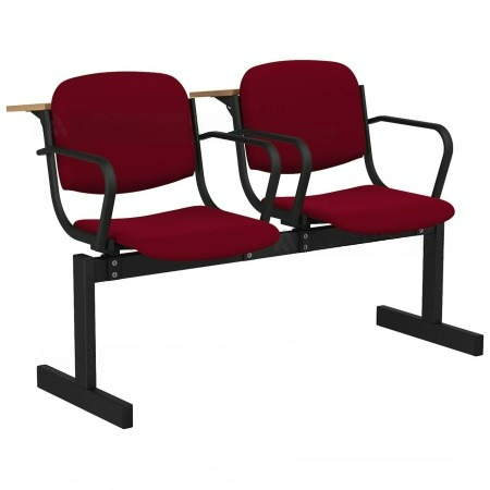 РМ-Б-252МПЛФ Блок стульев лекционный 2-местный с подлокотниками (Ткань флок)