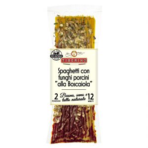 Спагетти «Бошайола» с белыми грибами и томатами Tiberino Spaghetti Boscaiola con funghi porcini 250 г - Италия