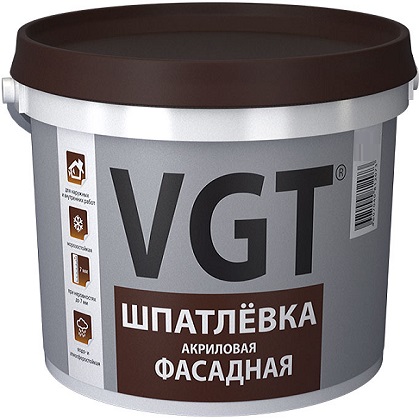 VGT шпатлевка фасадная акриловая, водостойкая, малоусадочная (50кг)*