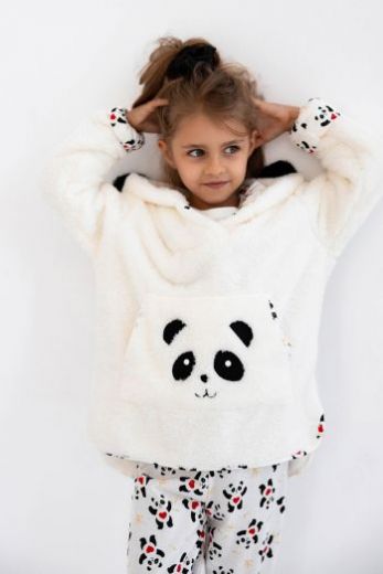 Толстовка детская с капюшоном SENSIS Panda Kids, белый