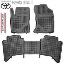 Коврики Toyota Hilux VIII от 2016 -  в салон резиновые Rezaw Plast (Польша) - 3 шт.