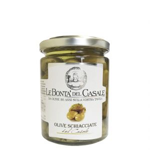 Оливки зеленые Битые Le Bonta del Casale Olive Verdi schiacciate 280 г - Италия