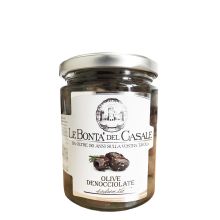 Оливки  чёрные без косточек Le Bonta del Casale Леччино с травами и специями - 280 г (Италия)