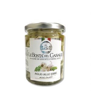 Маринованный чеснок Le Bonta del Casale Aglio Marinato alle Erbe с ароматными травами 280 г - Италия