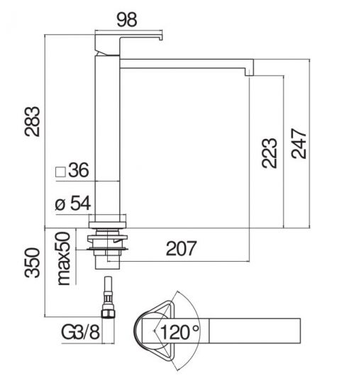 Смеситель для кухонной мойки Nobili MIA MI102713 схема 2