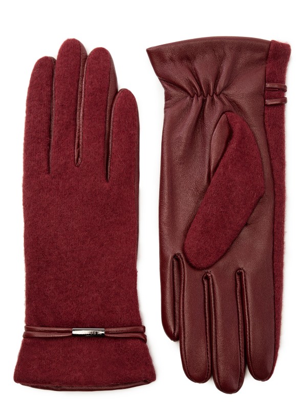Итальянские женские перчатки 100% ш TOUCH IS0150 bordo ELEGANZZA