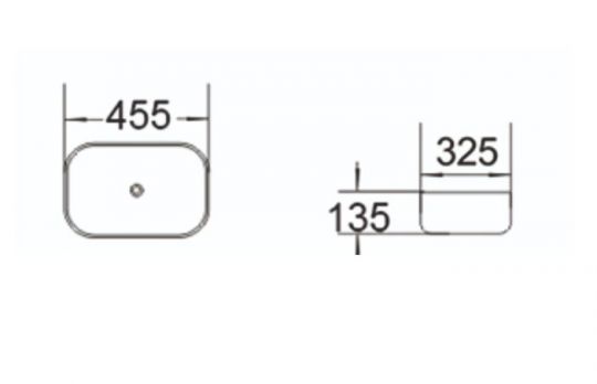 Керамическая накладная раковина SantiLine SL-7023 45,5 х 32 схема 2