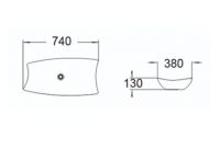 Керамическая накладная раковина SantiLine SL-1029 74 х 38 схема 2