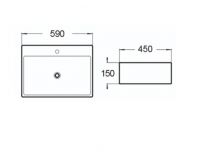 Керамическая накладная или подвесная раковина SantiLine SL-1002 59 х 42,5 схема 2