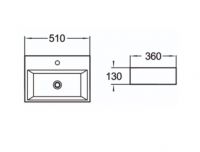 Керамическая накладная или подвесная раковина SantiLine SL-1006 51 х 36 схема 2