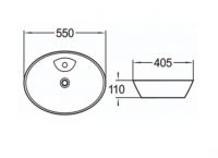 Керамическая накладная раковина SantiLine SL-1078 70 х 36,5 схема 2