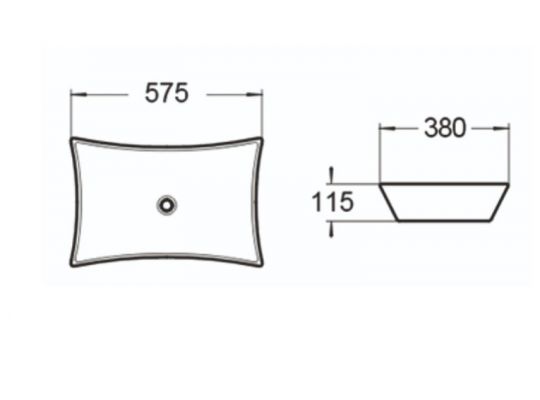 Керамическая накладная раковина SantiLine SL-1062 57,5 х 38 схема 2