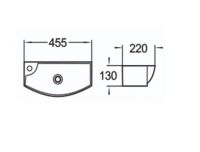 Керамическая накладная или подвесная раковина SantiLine SL-2013L 45,5 х 22 правая схема 2