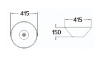 Керамическая накладная раковина SantiLine SL-1068 41,5 х 41,5 схема 2