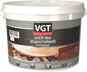 Клей ПВА Столярный VGT 1кг Водостойкий / ВГТ Столярный