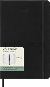 Книжка зап.Moleskine Large Classic еженедельник горизонт.черный WKLY DHB12WH3