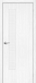 Межкомнатная Дверь с Экошпоном Bravo Браво-9 Snow Melinga / Wired Glass 12,5 400x2000, 600x2000, 700x2000, 800x2000, 900x2000мм / Браво