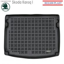 Коврик Skoda Karoq I от 2017 -  с докаткой в багажник резиновый Rezaw Plast (Польша) - 1 шт.