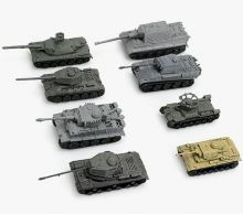Набор сборных моделей танков 2-й мировой в масштабе 1:144 (8 штук)