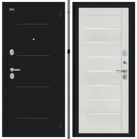 Входная Дверь Bravo Техно Букле Черное/Bianco Veralinga 860x2050, 960x2050мм / Браво