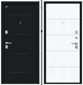 Входная Дверь Bravo Граффити-1 Инсайд Букле Черное/Snow Art 860x2050, 960x2050мм / Браво