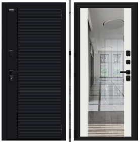 Входная Дверь Bravo Лайнер-3 Total Black/Off-White 860x2050, 960x2050мм / Браво