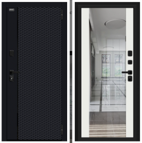 Входная Дверь Bravo Матрикс-3 Total Black/Off-White 860x2050, 960x2050мм / Браво
