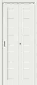 Дверь-Книжка Складная Эмалит Bravo Браво-21 White Matt Межкомнатная 350x2000, 400x2000мм / Браво