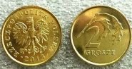 Польша 2 гроша 2013 год UNC