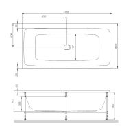 Акриловая прямоугольная ванна Am.Pm Func W84A-170-080W-A 170х80 схема 2