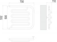 Полотенцесушитель водяной с боковым подключением TERMINUS Фокстрот Лиана 70х53,2 схема 3